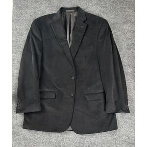 Lauren Ralph Lauren Black Velvet Blazer 2 Two Button SZ 44L‎ Sport Coat
